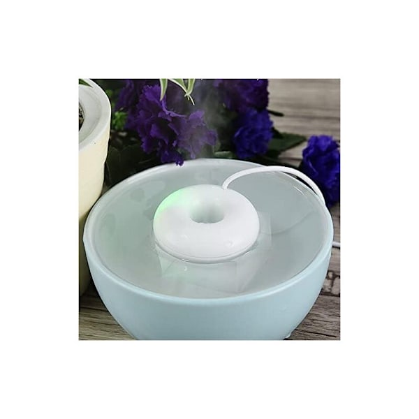 Mini Bærbar USB Luftfukter Donut Form Atomiserende Luftfukter for Bil, Reise, Hjem, Kontorer (Hvit)