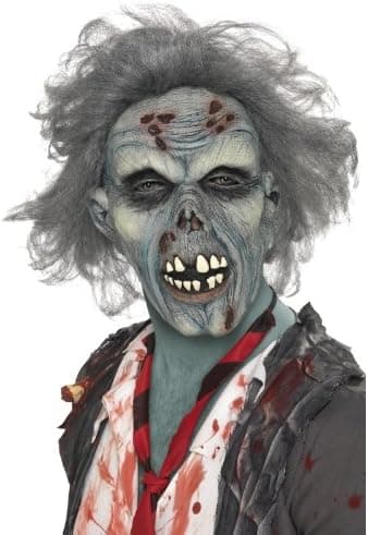 1 stk. Zombie Blå Latex Maske