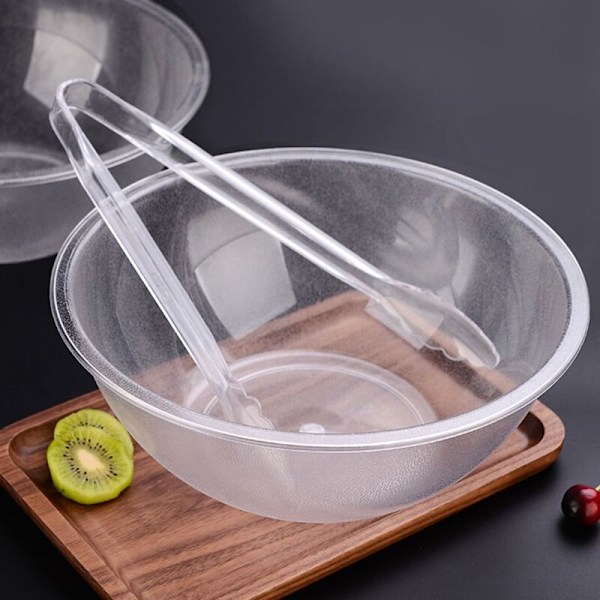 Store runde serveringsfade i transparent akryl til salater, frugter, buffeter, retter, fade