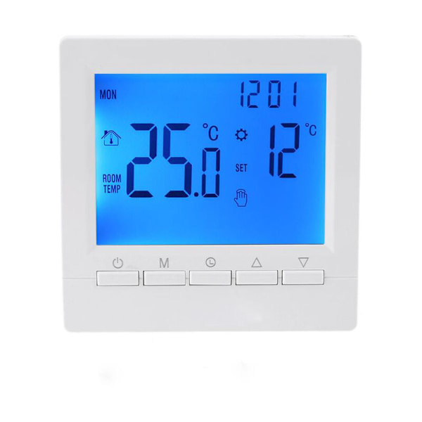 Intelligent väggtermostat med LCD-skärm för Blue-Retroeclaiing golvvärme