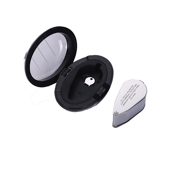 40X Juvelerare Lupp Metall Fällbar Förstoringsglas med UV LED-ljus för Diamanter Juvelerare Mynt (Valutaigenkänning/Smyckeidentifiering)