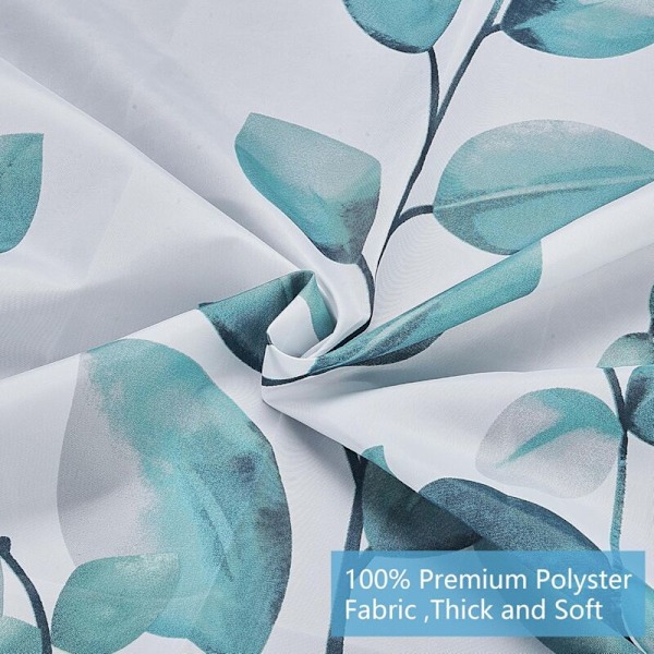 Bruseforhæng 180x180cm 12 kroge (forårsstil) Hvid Polyester Vaskbare Bruseforhæng Vaskbart i badeværelsesforhænget med