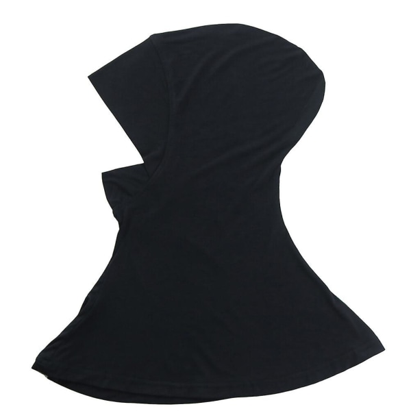 (Sort) Justerbart muslimsk tørklæde til kvinder halsbetræk Hijab-hjelm