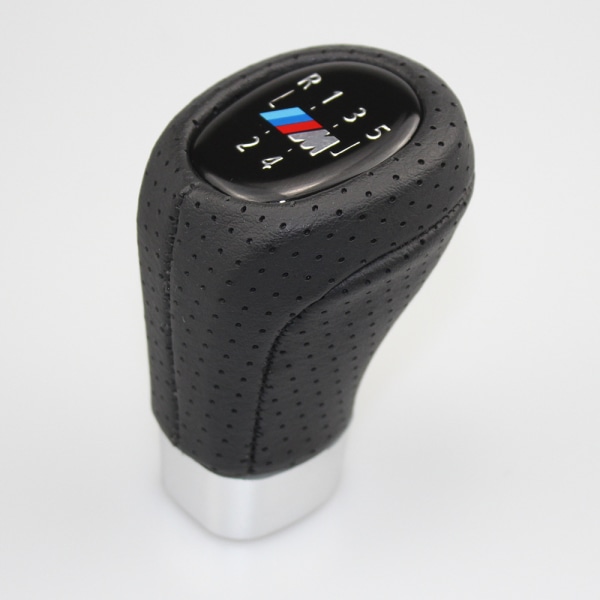 För BMW-serien svart läder manuell växelspaksknopp med adapter Standard 5:e växeln M Tredimensionell