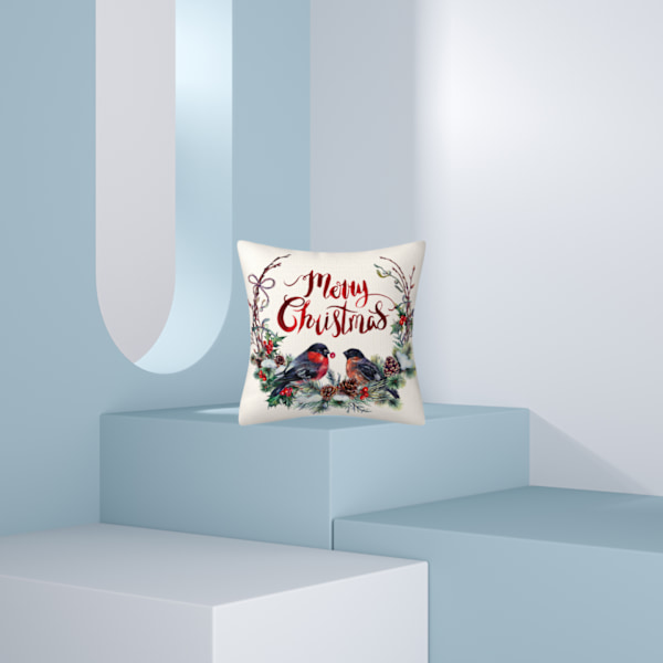 Jul örngott 45*45cm God Jul mönster Jul dekorativt örngott lämplig för soffa säng