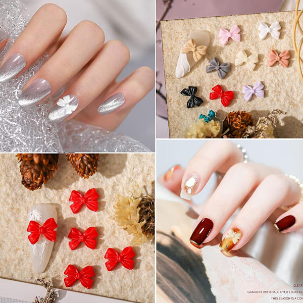 160 st (8 färger) strass nagelkonst rosett, strass nagelkonst rosett dekoration, 9 färger strass nagelkonst 3D, nageldekoration telefonfodral f