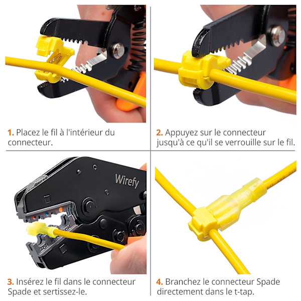 120 stk T-tapp crimp elektriske kabelsko - Hurtigkobling Bilisolert ledning og kabelsko - 0,5-6,0 mm²