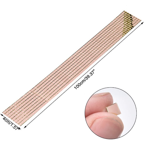 1464 kpl itseliimautuvia minineliön muotoisia lasisia koriste-esineitä DIY-tarvikkeita peilimosaiikkilaattoja 5 mm x 5 mm, ruusukulta