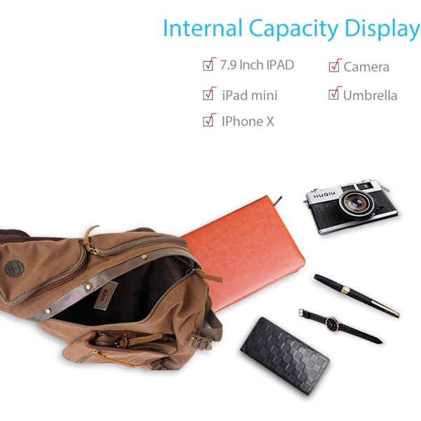 (Brun) Unisex Bröstväska Canvas Axelväska Herrar Väska Snedväska Crossbody Väska Axelväska för Utomhus Gym Resor Camping Cykling Affärer