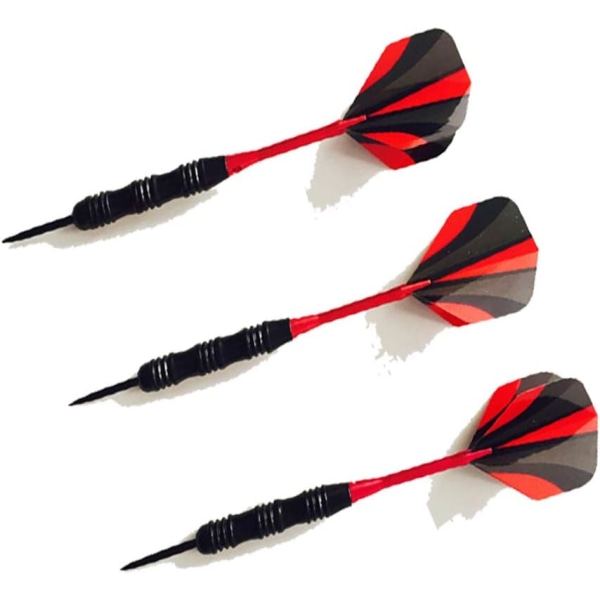 3-pack låda aluminium match dart pin-typ dart bärbar nålspetsad dart flights dart för sportevenemang (svart och röd)