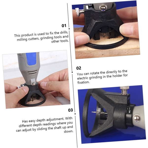 3 deler poleringssett kraftverktøy roterende posisjoneringsmaskin sliping fresing for carving horn grinder deksel drill justerbart feste