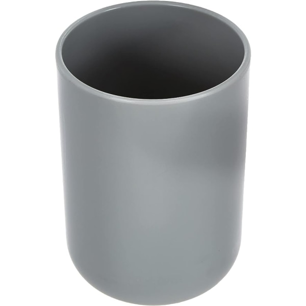 Sæt med 2 (hvid + grå) 7,3 x 10,3 cm mundglas, tandbørsteholder, ubrydeligt PET-plast,