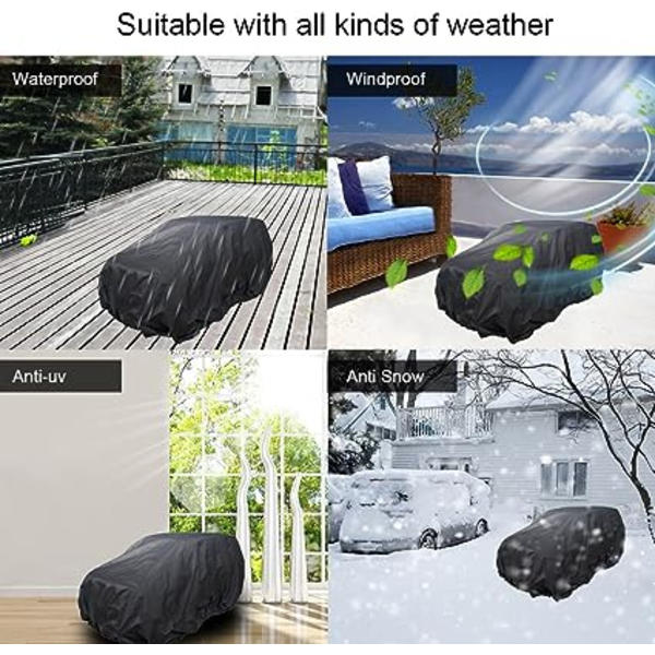 Barnens strandbilsskydd (210*105*105cm, svart) stort bilöverdrag för leksaker, vattentätt, UV-skydd, regn- och snöskydd, lämplig för barn