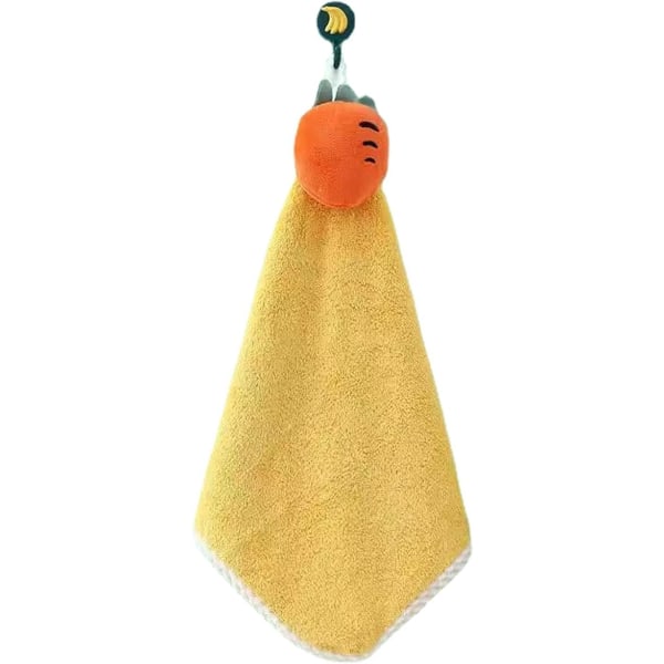 (Gul) Sødt hængende håndklæde - Dekorativt håndklæde til badeværelset - Blødt Ab