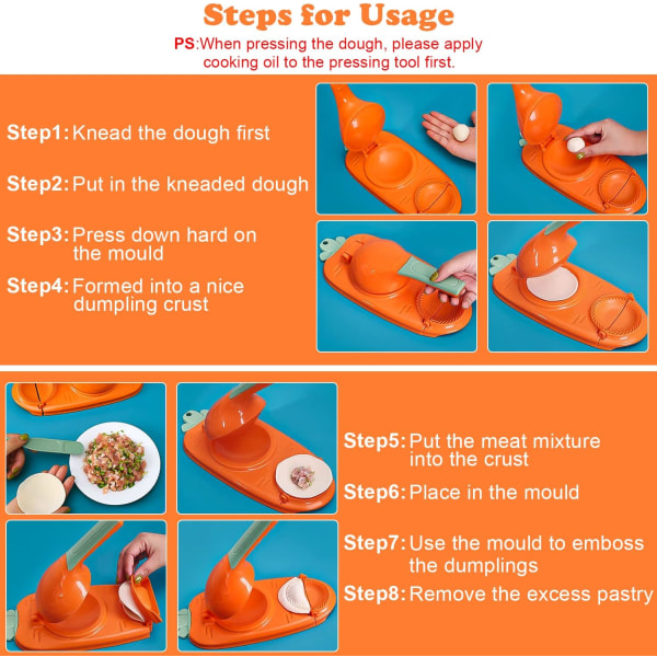 Dumpling Skin Magic DIY Dumpling Machine (Orange), Multifunktion