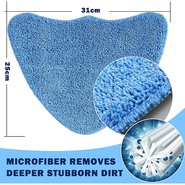 4 stk. dampmoppputer for Vax dampmopper S85-CM S86-SF-CC S86-SF-C og flere, mikrofibermopp rengjøringsputer erstatning mopp pute
