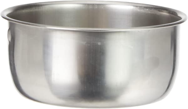Skål med 2 rustfrie stålskruer for fugl Diameter 10 * dybde 4,5 cm