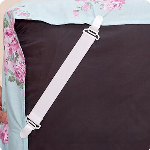 Lakanakiinnikkeet, 4 säädettävää lakanan tukinauhaa DRAW DRAW DRAP TLUTS ROBUST Bed Beds For Flat Draps Draps Mattress, valkoinen