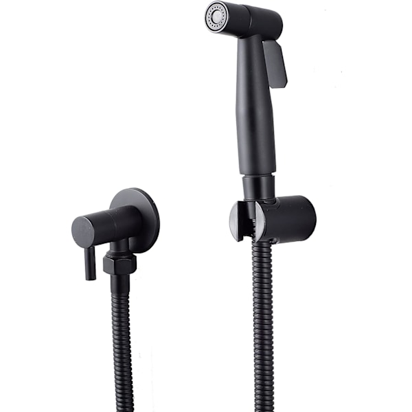 Rustfrit bidet-sprayer i rustfrit stål, bidet-sprayer-sæt, hane-sprayer til toilet (sort)