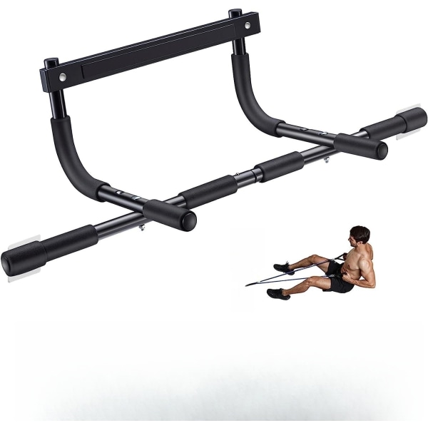 Pull Up Bar for Døråpning | Fortykket Stål Maks Grense 440 lbs Overkropp Treningsstang | Multi-Grip Styrke for Døråpning | Innendørs Chin-Up Bar Fit
