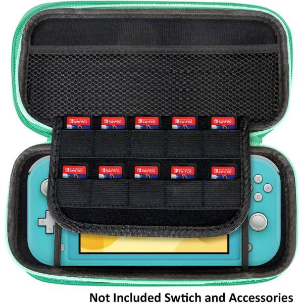 Grønn - 1 stk Nintendo Switch-arrangør (uten konsoll) 10 spillkortspor i beskyttende PU-etui for Nintendo Switch og tilbehør.