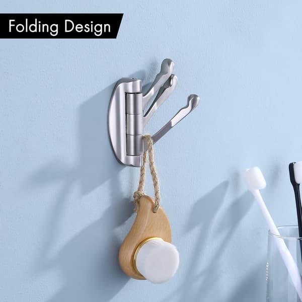 SOLID METAL Swivel Hook Heavy Duty Folding Swing Arm Triple Coat Hook with Multi Three Foldable Arms Towel/Clothes Hanger for Bathroom Kitchen Garag