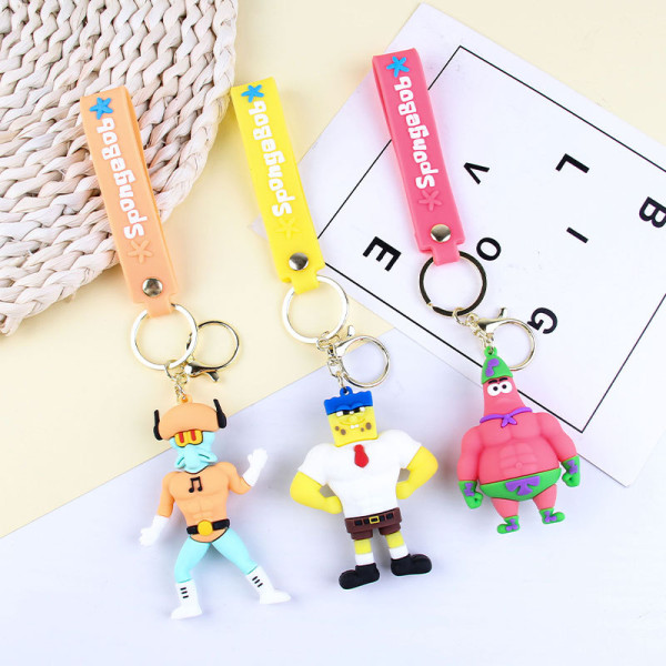 Set med 3 Sponge Baby Nyckelringar - Idealisk för att fylla överraskningspåsar