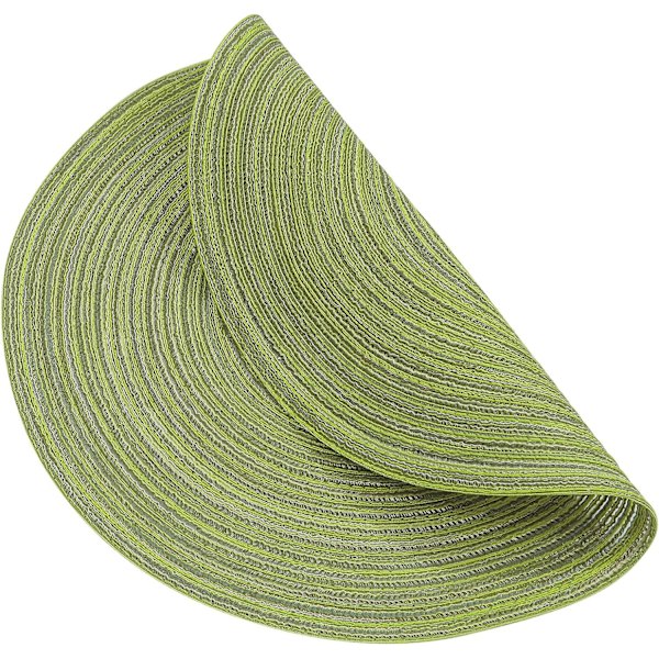 Sæt med 6, Grøn38x38cm, Grøn Rund Bordskåner Bordskåner Vævet Bomuld Vaskbar Julebordskåner Varmebestandige Bordskånere, til Bryllupsfest