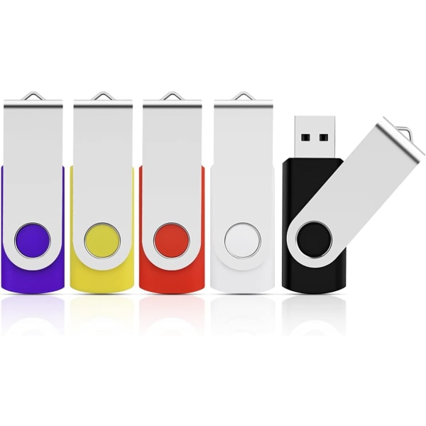 5-delers 8 GB USB-flash-stasjon, 5-pack USB 2.0 Stick roterende minne s