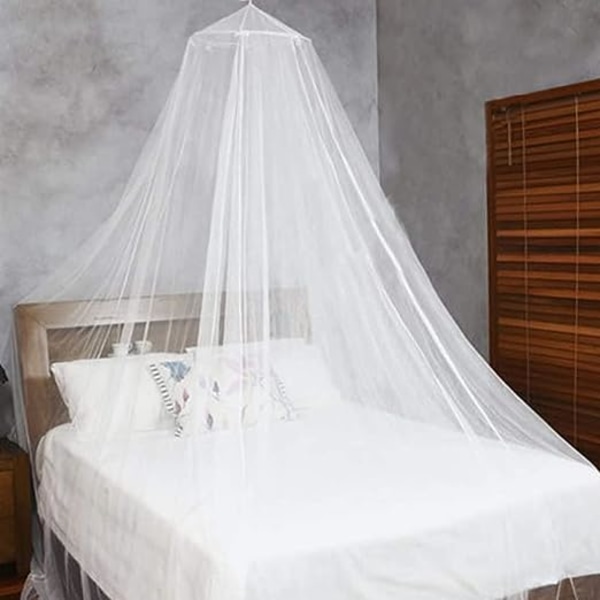 Myggenet seng baldakin net [hvid, størrelse 60 * 230 * 1050CM], cirkulær kuppel myggenet soveværelse have camping hængende gardin net baby/single/king