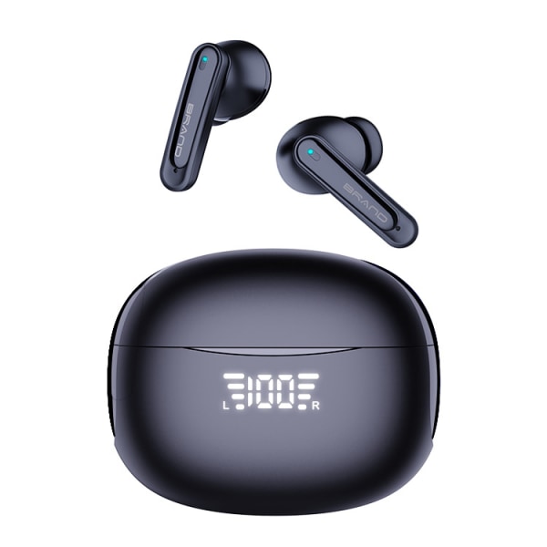 Trådløse ørepropper Bluetooth-hodetelefoner, Play Time Stereo-ørepropper, LED-batteriskjerm Trådløse øretelefoner med mikrofon