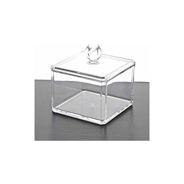 Akryl Vatrondelboks Vatrondelholder Opbevaringsboks Kosmetik makeup boks til al din kosmetik 9,2 × 9,2 × 7,2 cm Transparent 1 stk