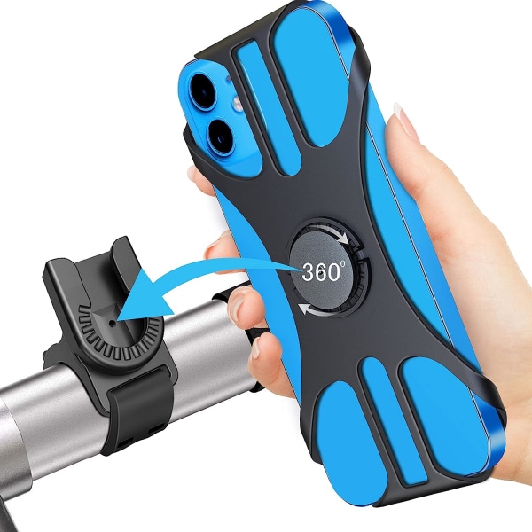 Avtakbar mobiltelefonholder for sykkel, universal mobiltelefonholder for sykkel, motorsykkel, 360° roterbar justerbar mobiltelefonholder for sykkel, kompatibel
