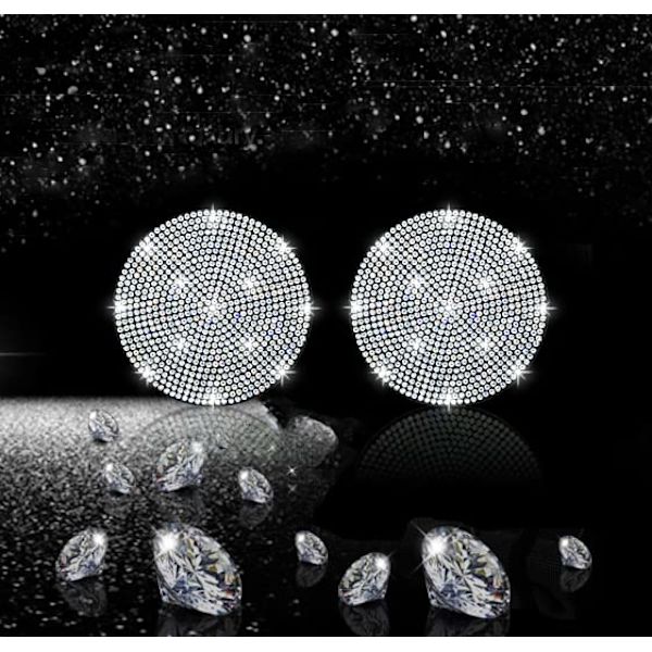 2 Pakkia Glitter-Auton Kupinpidikealustaa, 2,75 Tuuman Liukumattomat ja Iskunvaimentavat Universaalit Muodikkaat Auton Alustat Kristallirihkama Koristeet Naisten Auton Sisustukseen