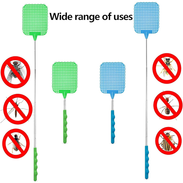 2 kpl kärpässuojatyökalu Kärpänen Kärpäslätkä Ruostumaton teräs Kärpäslätkät Retractable Insect Killer Mini Sisä- ja ulkokärpäslätkät Hyttysiä varten