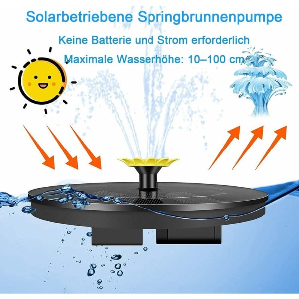 Solcelledrevet dam pumpe til solspringvand med 9 effekter Solspringvand, Solspringvand til have Solcelledrevet flydende springvandspumpe