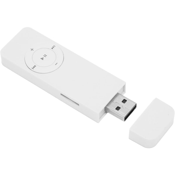 (Hvid) MP3-afspiller, USB MP3-afspiller til studerende, børns MP3-afspiller Walkman uden lydtab, plug-in hukommelseskort, der kan udvides op til 64 GB, ikke inkluderet, f