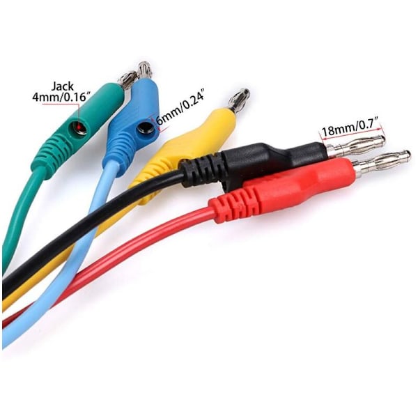 Dubbel Banan dubbel sladd för 4 mm Multimeter 4 mm Strömkabel Kontinuerlig sockel Dubbel Pistol 1000 V/15 A Testsladd