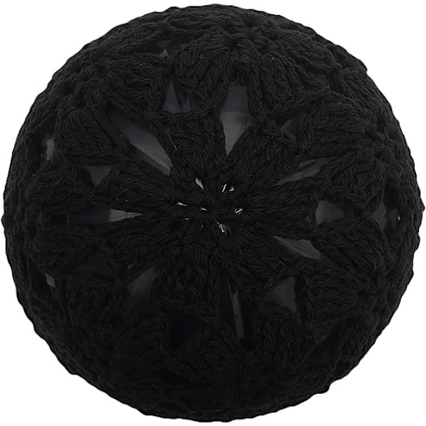 （Svart）Våren Høst Beanies Dame Håndlaget Heklet Slouchy Beanie