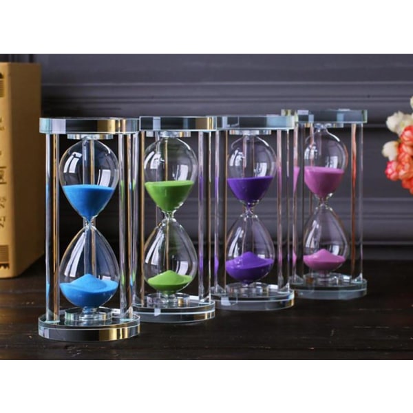 Gjennomsiktig Crystal Timeglass Timeglass Klokke Craft Glass Decorat