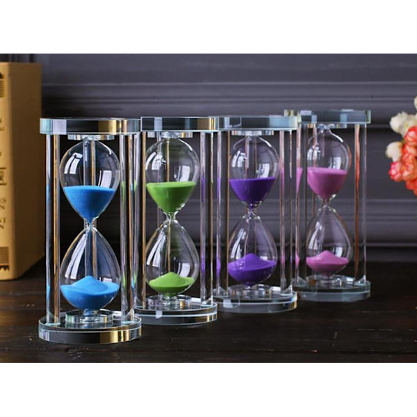 Transparent Kristall Timglas Timglas Klocka Hantverk Glas Dekoration, 15 Minuter / 30 Minuter / 60 Minuter (Rosa, 60 Minuter)