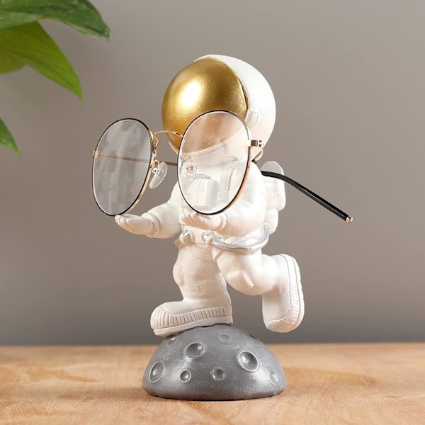 Astronaut Brilleholder Resin Briller Display Stativ Håndverk Morsom Skrivebordsornament Barn Leker Gave Kreativ Borddekorasjon (B)