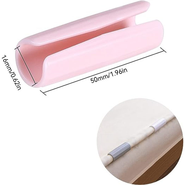 24 sylindriske ark klips (hvit rosa grå), plast ark klips, ark fester, madrass klips, brukes for å holde arkene tett festet