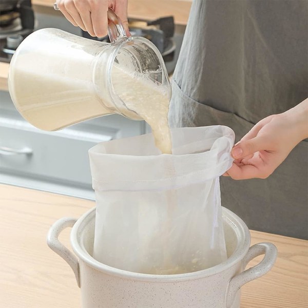 Grøntsags Mælkepose, Filterpose, Grøntsags Mælkefilter, Sigtepose, Madfilter, Frugtfilter, Filterklud, Kludpose, Netpose, Kludfiltre, Nyl