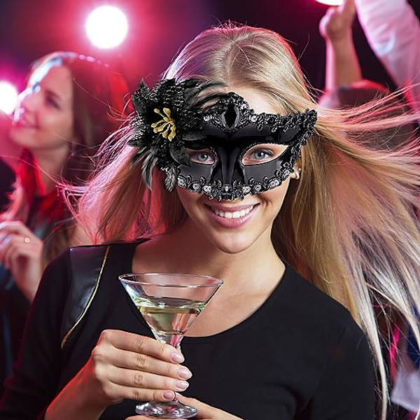 Par Venetian Maske for Par - Kvinne Lace Venetian Maske for Kvinne Mann Maskerade Fest