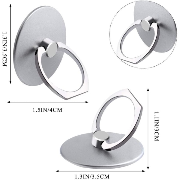 Black-Finger Shape Telefonholder Ring 360 graders rotasjon Metall fo