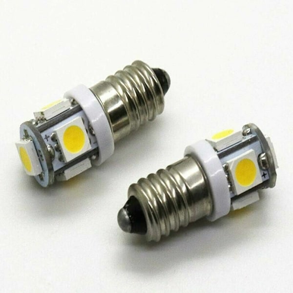LED-lamput E10 9 V Valkoinen kylmä 5smd 0,5 W (kylmä valkoinen, 9 V) 10 kpl