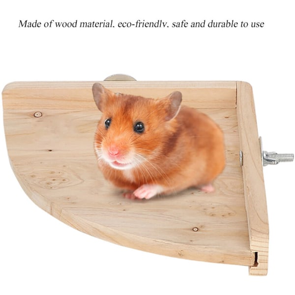 Hjørneplattform i tre for papegøye, hamster, chinchilla, lite kjæledyrbur tilbehør