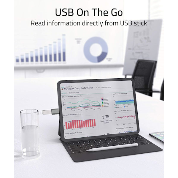 2 stk. USB C til USB-adapter 2-pak USB C han til USB3 hun, adapter