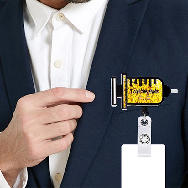 4 st akryl badge rulle med infällbar klämma, studentgåva, infällbar badgehållare, badgehållare